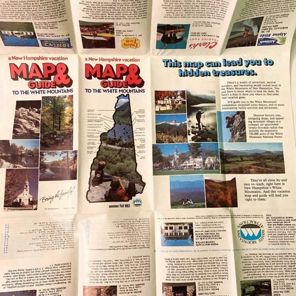 Vintage Lot of 2 New Hampshire Vacation Guide Map and Wildcat Ride Brochures - Picture 4 of 13